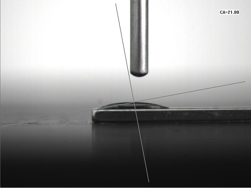 微型电机带磁钢使用等离子处理机处理后水滴角-普乐斯